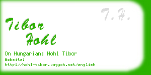 tibor hohl business card